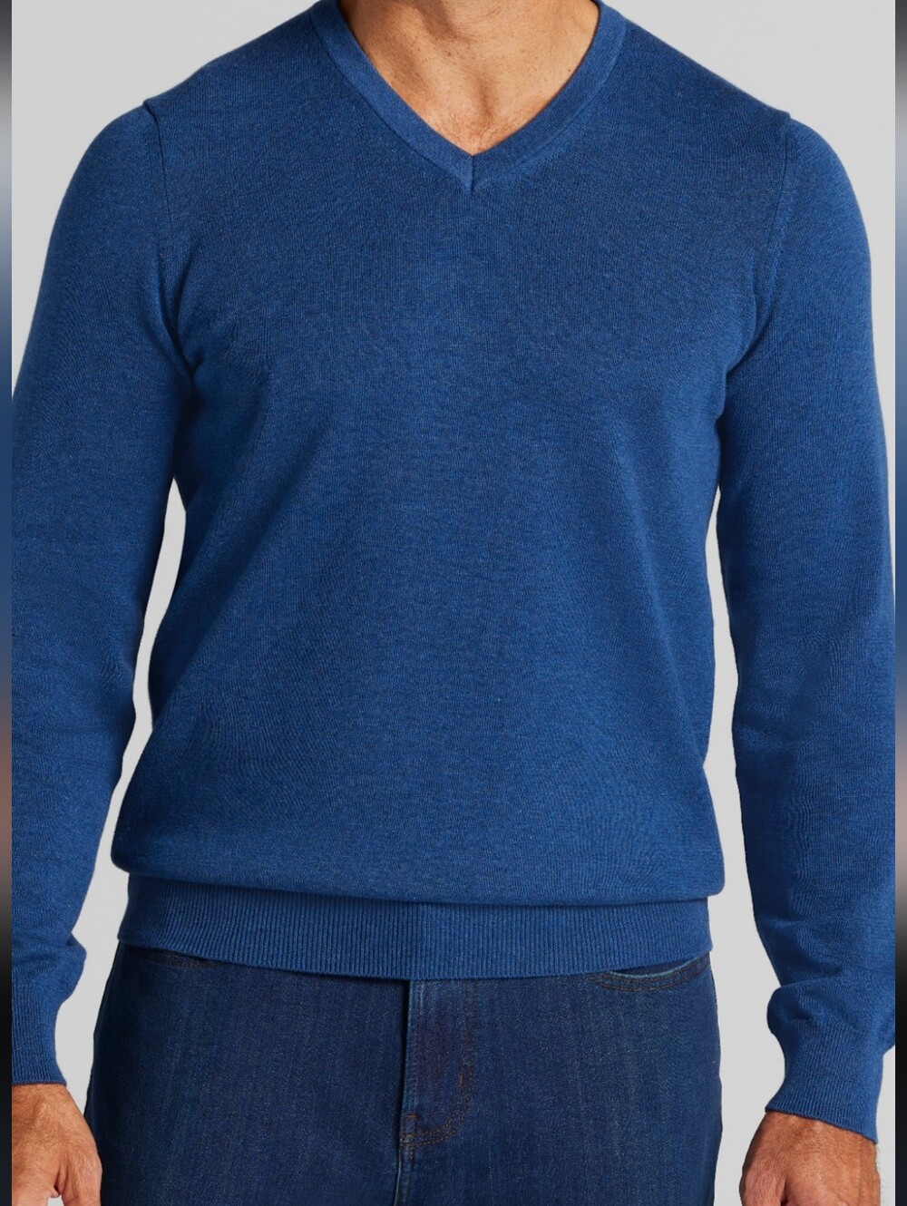 Banana Republic Men's V-Neck Crewneck Sweater in Royal Blue